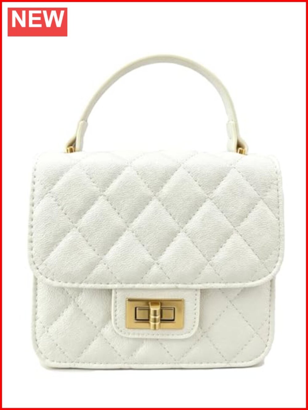 Quilted Caviar Leather Crossbody Bag Mini Satchel Top Handle Purse